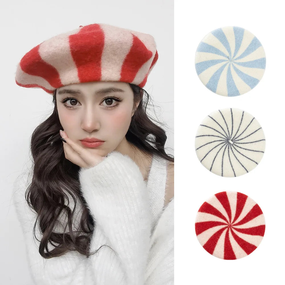 Striped Wool Beret