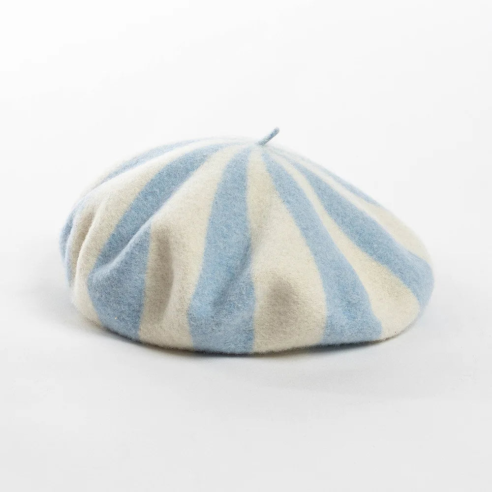 Striped Wool Beret