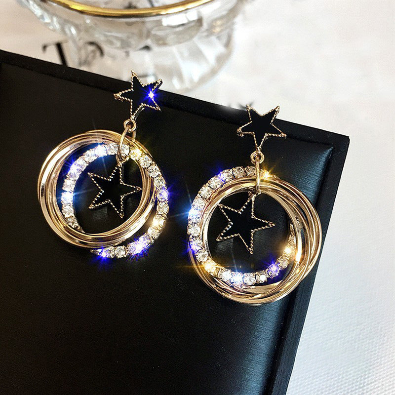 Multi Layer Diamond Hoop Earrings