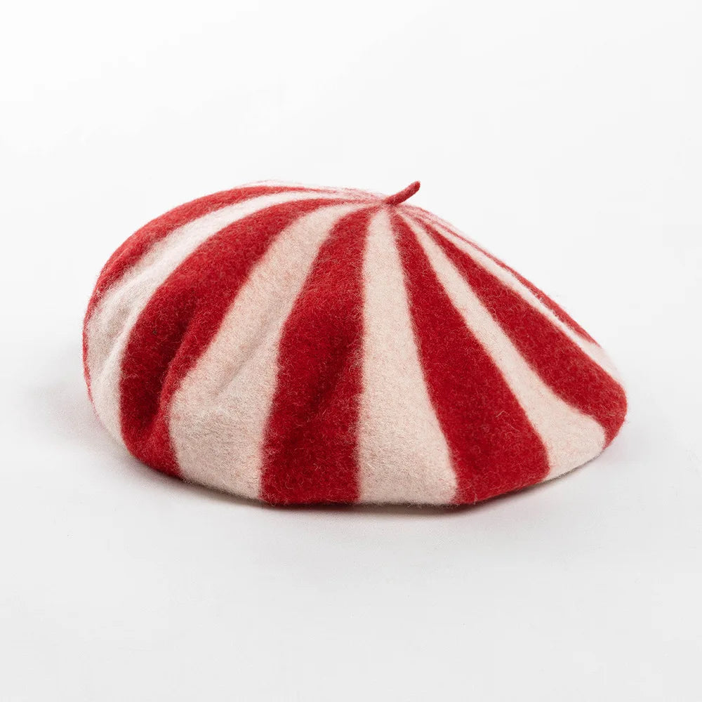 Striped Wool Beret