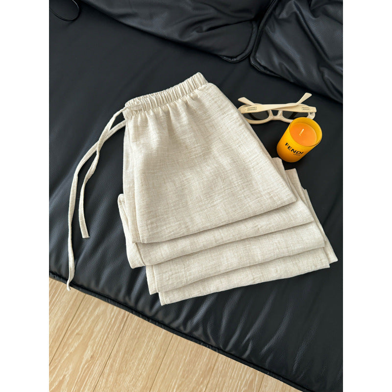High Waisted Linen Wide Leg Pants