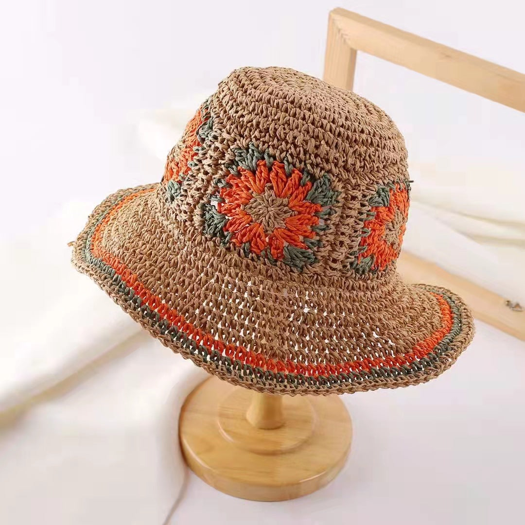Crochet Straw Bucket Hat