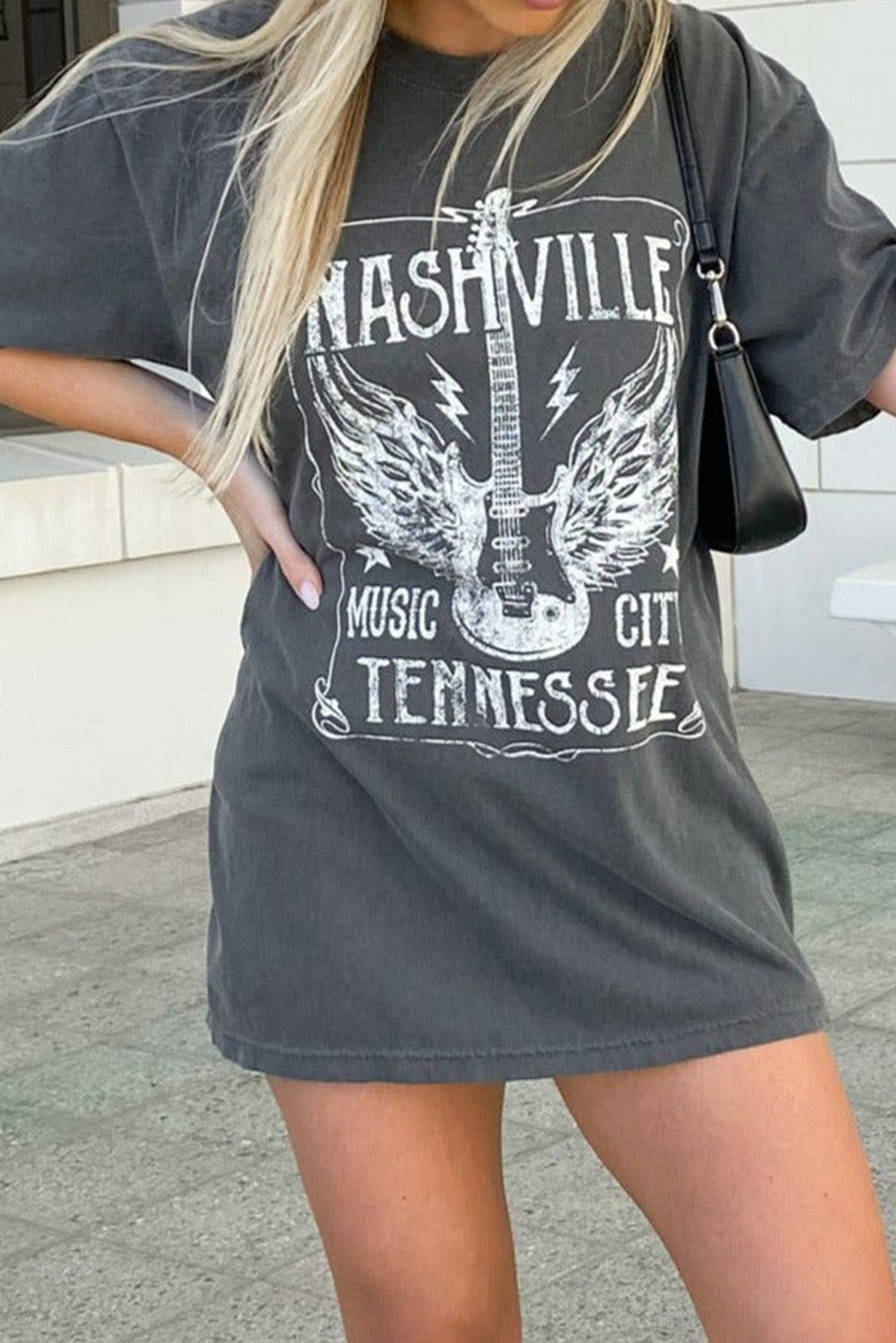 Guitar Slogan Oversized Tee