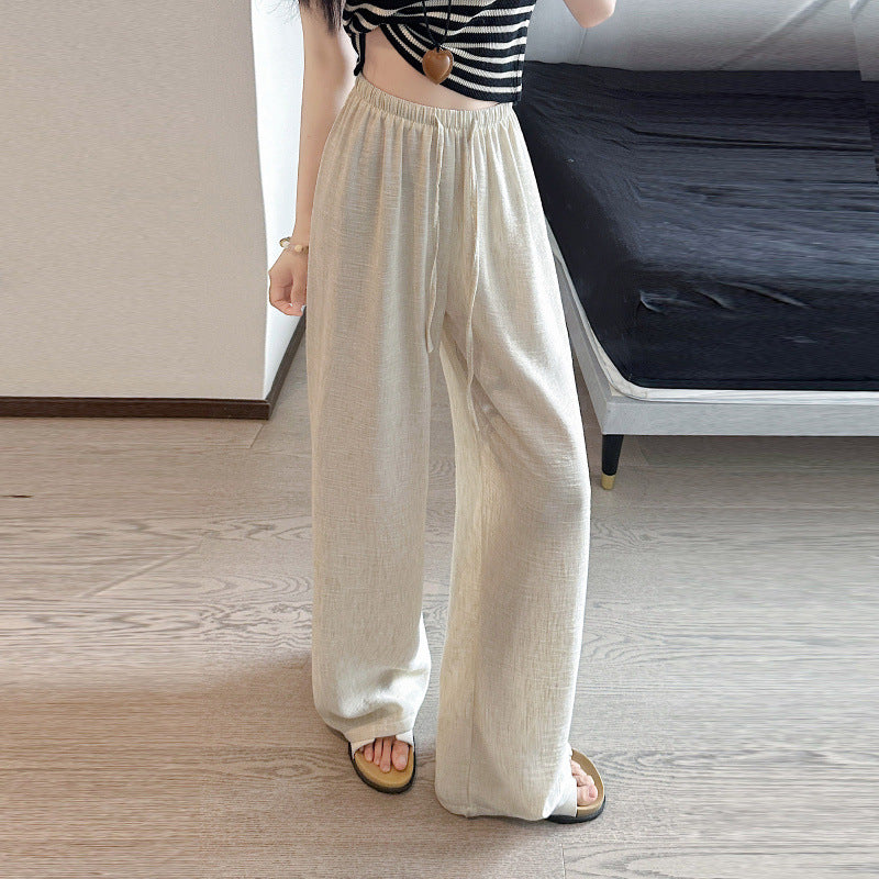 High Waisted Linen Wide Leg Pants