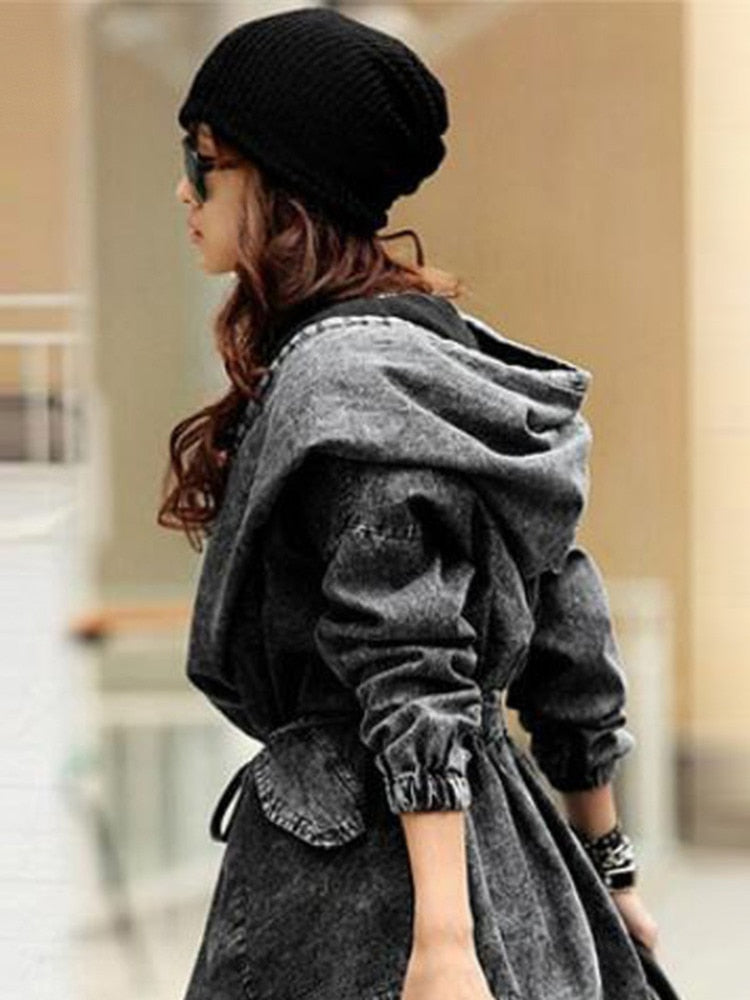 Oversized Hooded Denim Jacket