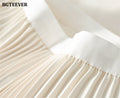 High Waist Pleated Midi Skirt