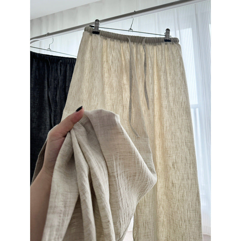 High Waisted Linen Wide Leg Pants