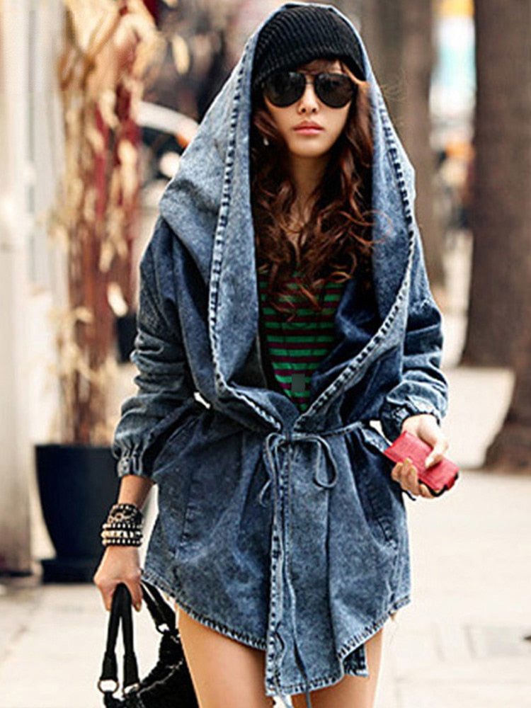 Oversized Hooded Denim Jacket