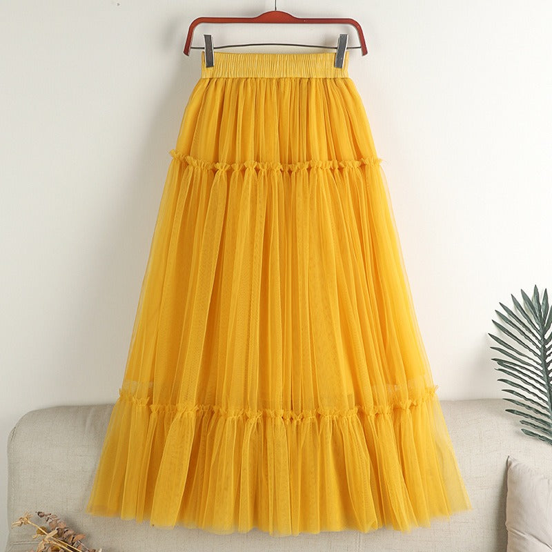 Tulle A Line Midi Skirt