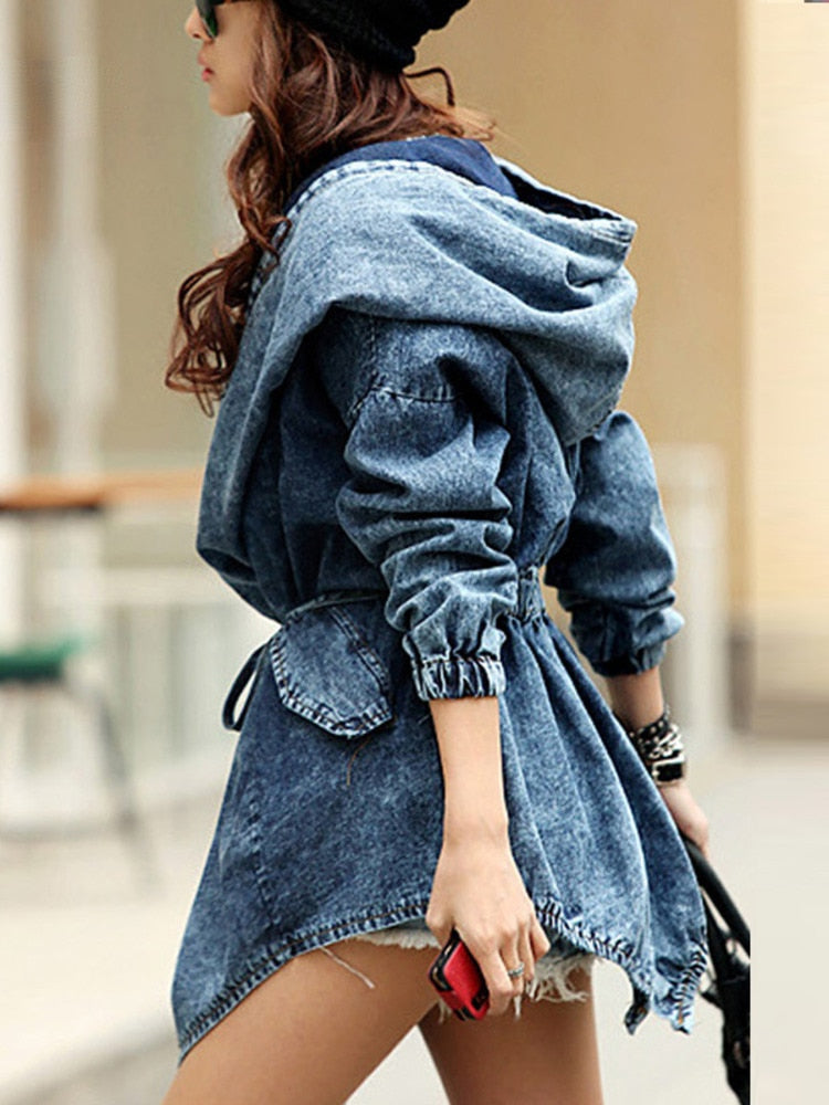 Oversized Hooded Denim Jacket