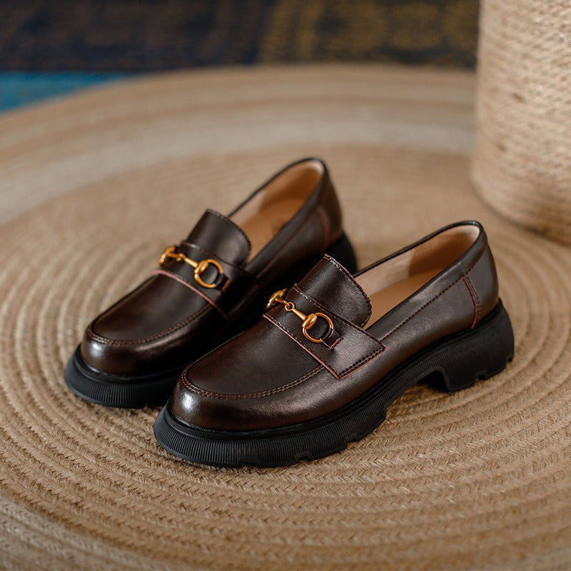 Thick Heel Mary Jane Loafers