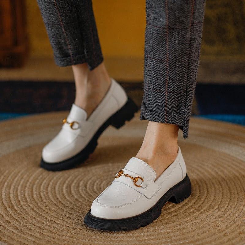 Thick Heel Mary Jane Loafers