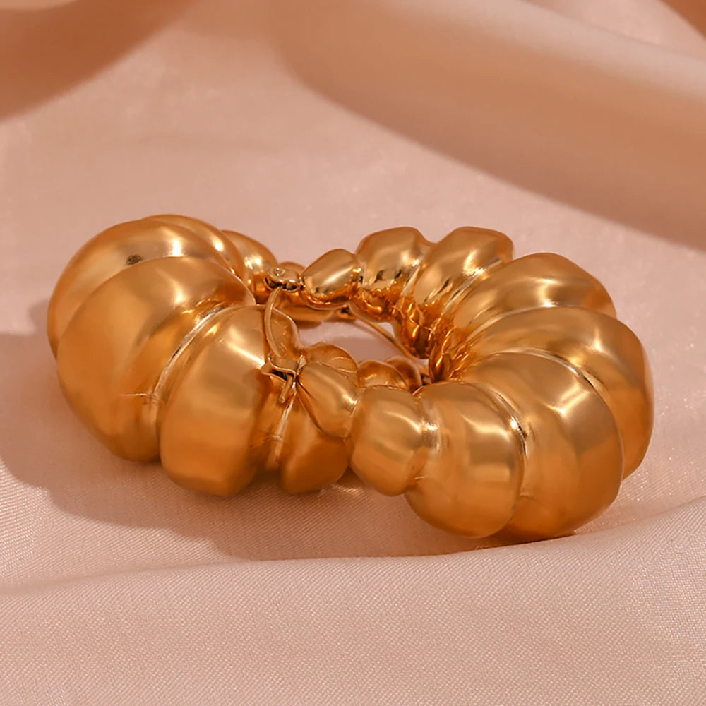 Oversized Textured Hoop Earrings