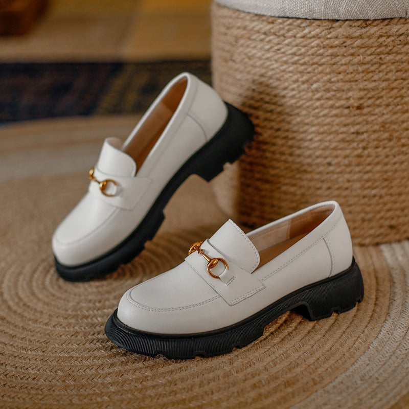Thick Heel Mary Jane Loafers