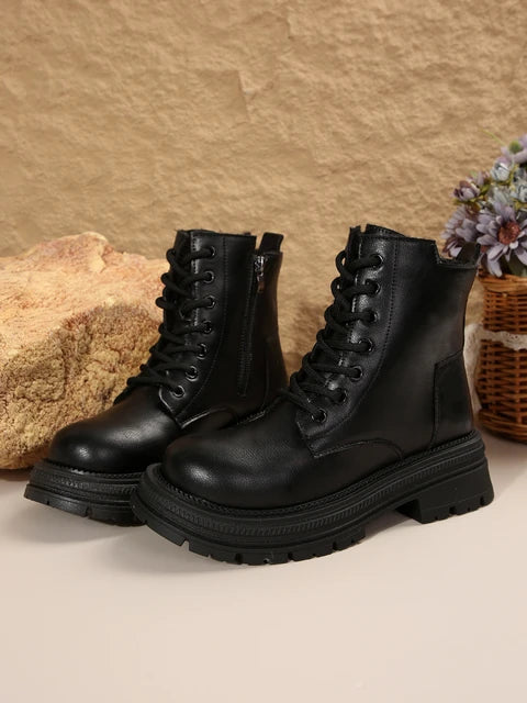Thick Sole Ankle Combat Boots