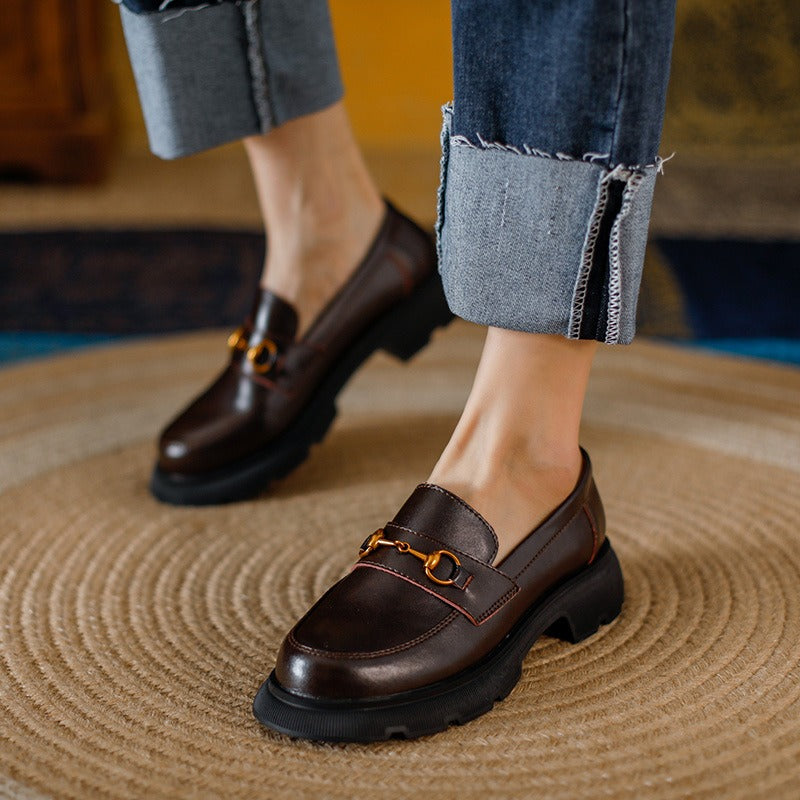 Thick Heel Mary Jane Loafers