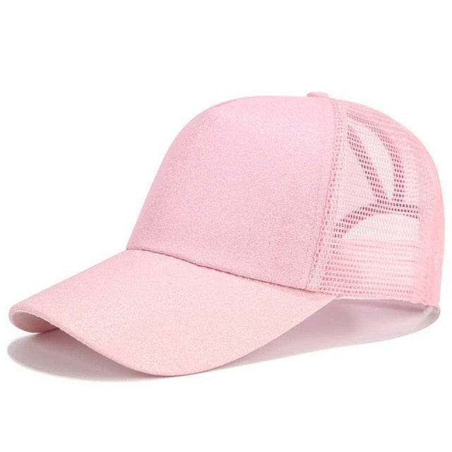 Glitter Ponytail Trucker Cap
