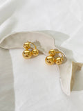 Chunky Triple Ball Hoop Earrings