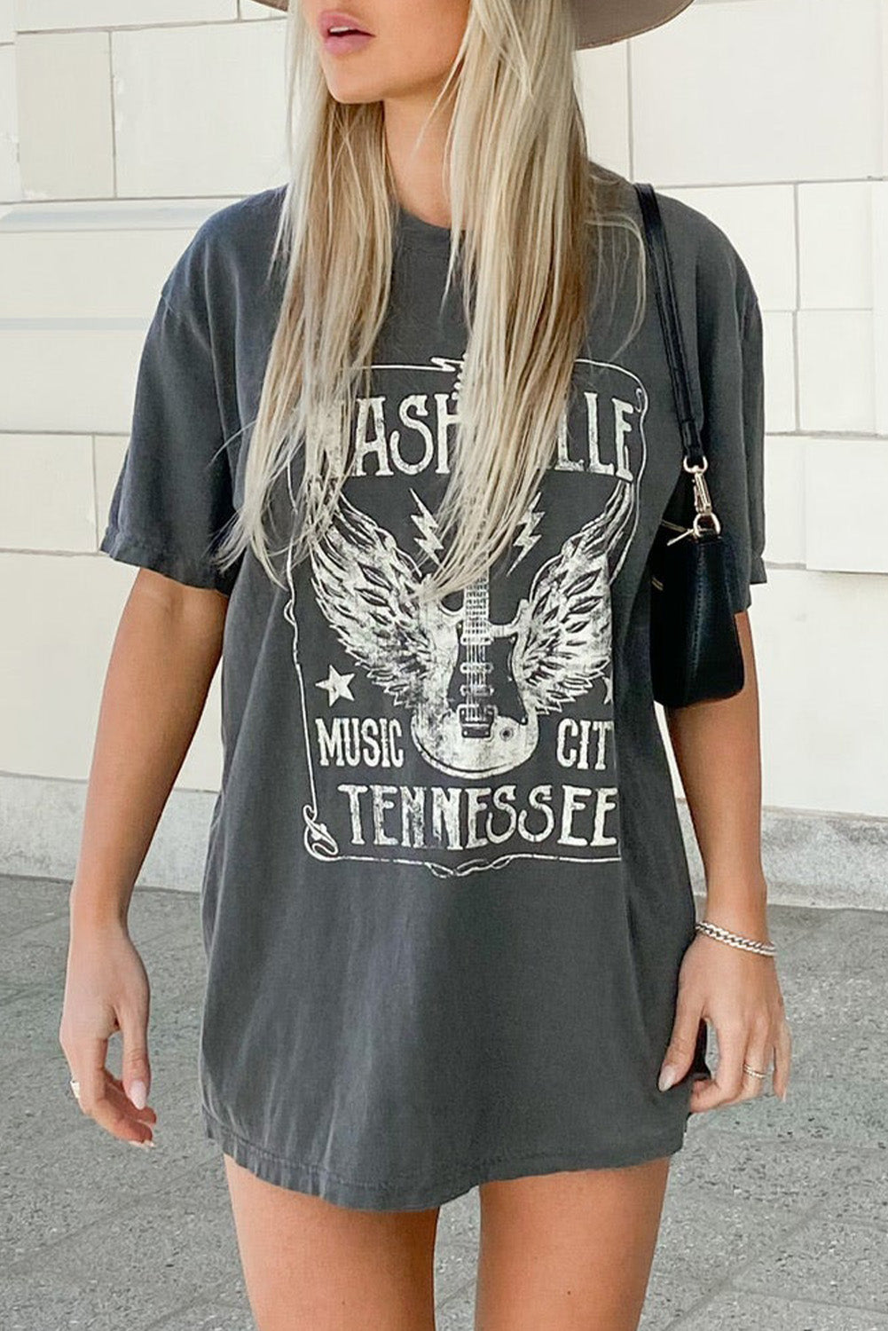 Guitar Slogan Oversized Tee