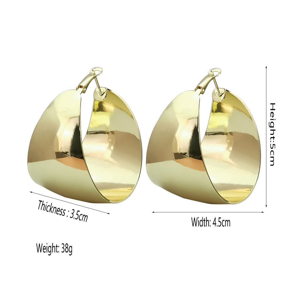 Wide Chunky Hoop Earrings