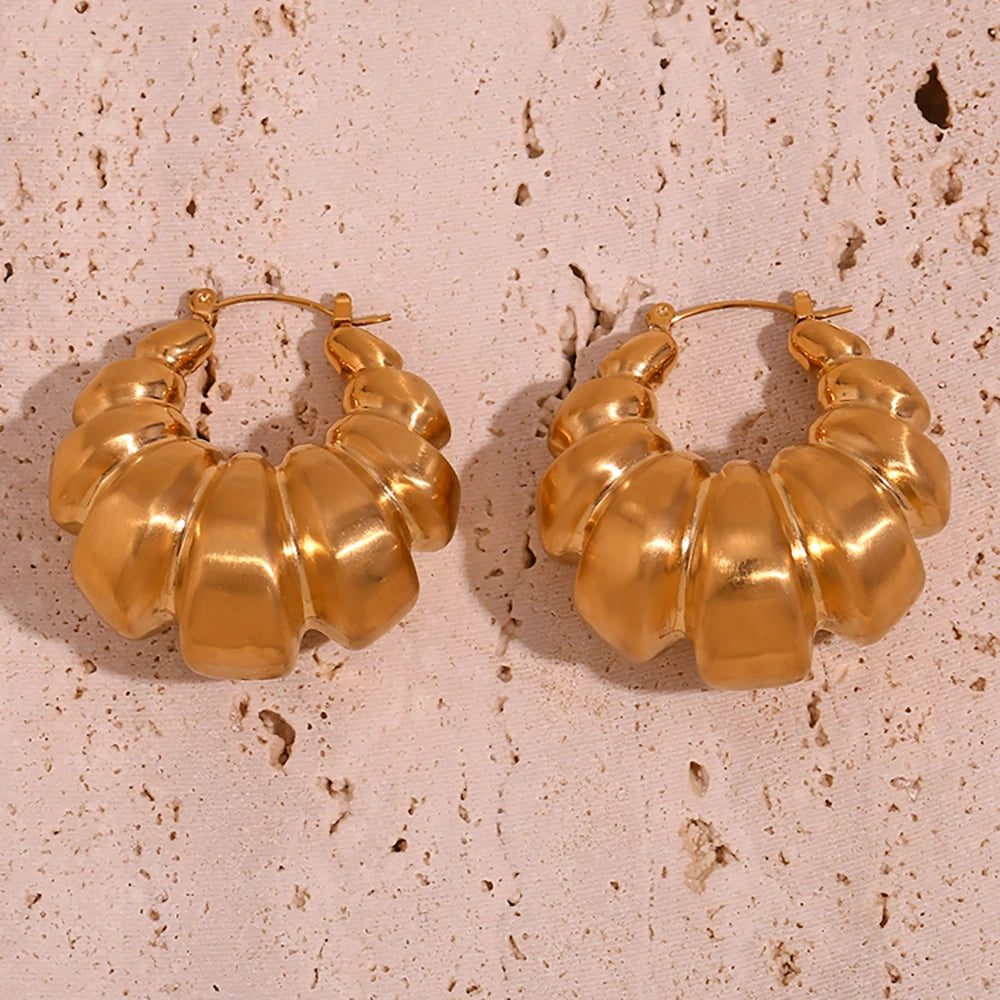 Oversized Textured Hoop Earrings