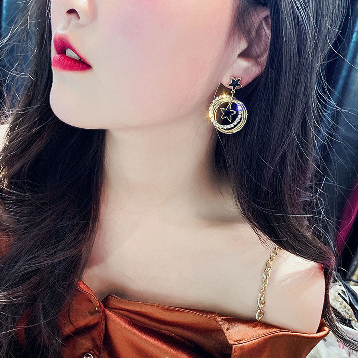 Multi Layer Diamond Hoop Earrings