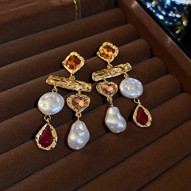 Asymmetric Pearl Earrings
