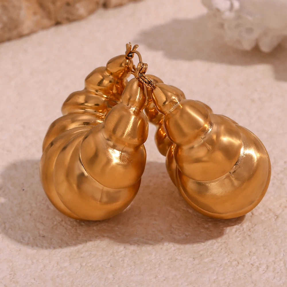 Oversized Textured Hoop Earrings