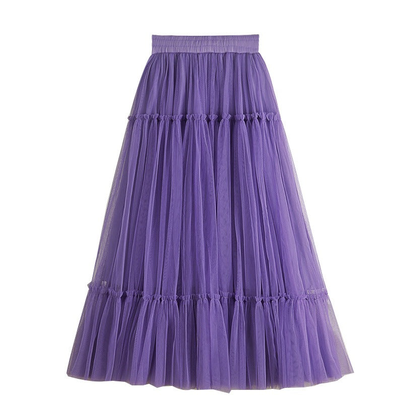 Tulle A Line Midi Skirt
