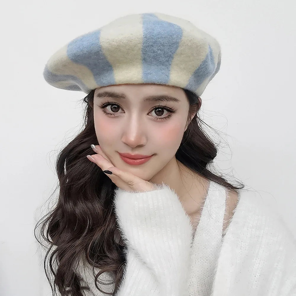 Striped Wool Beret