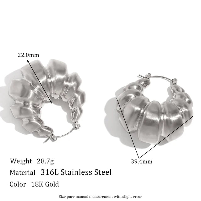 Oversized Textured Hoop Earrings