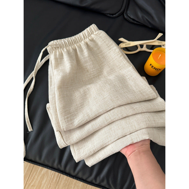 High Waisted Linen Wide Leg Pants