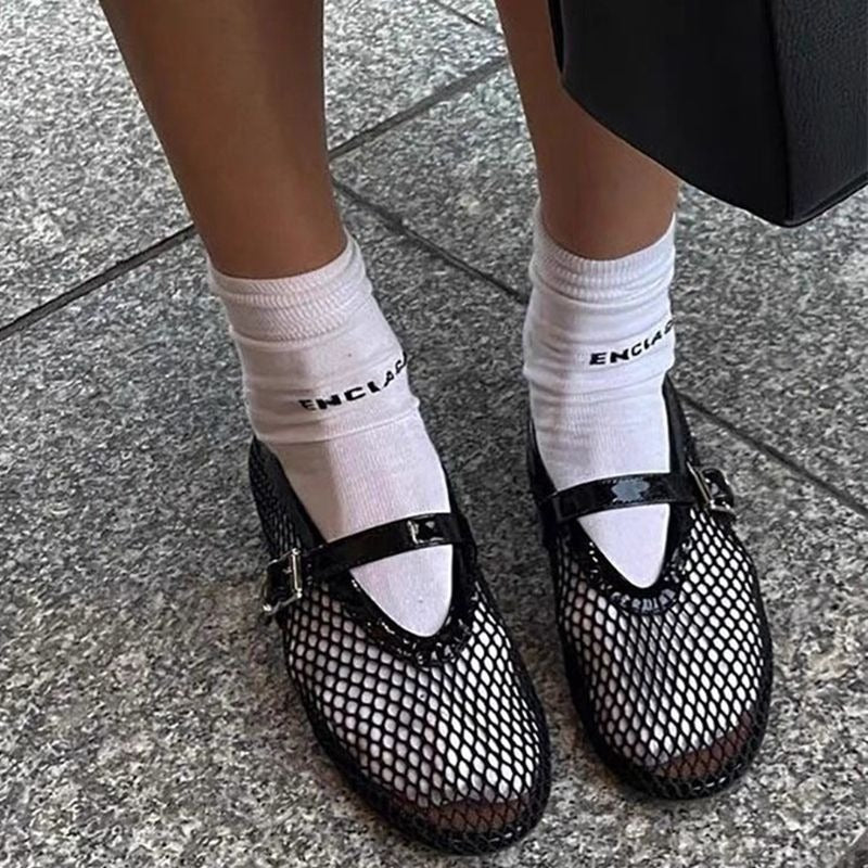 Fish Mesh Ballet Flats