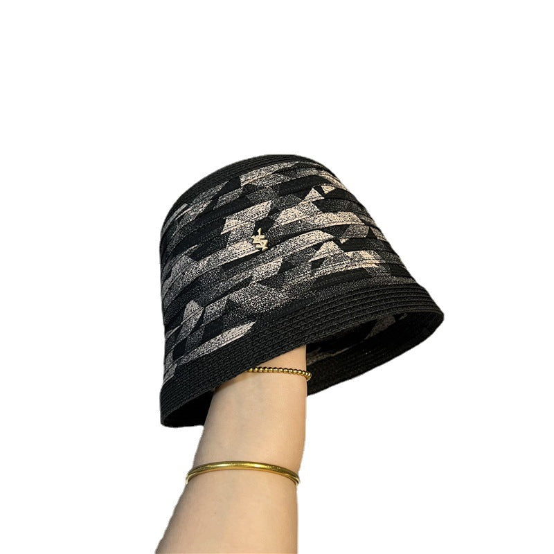 Straw Pearl Bucket Hat