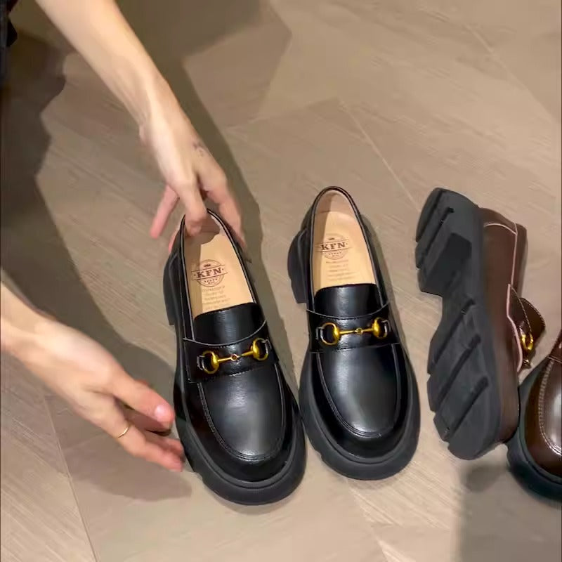 Thick Heel Mary Jane Loafers
