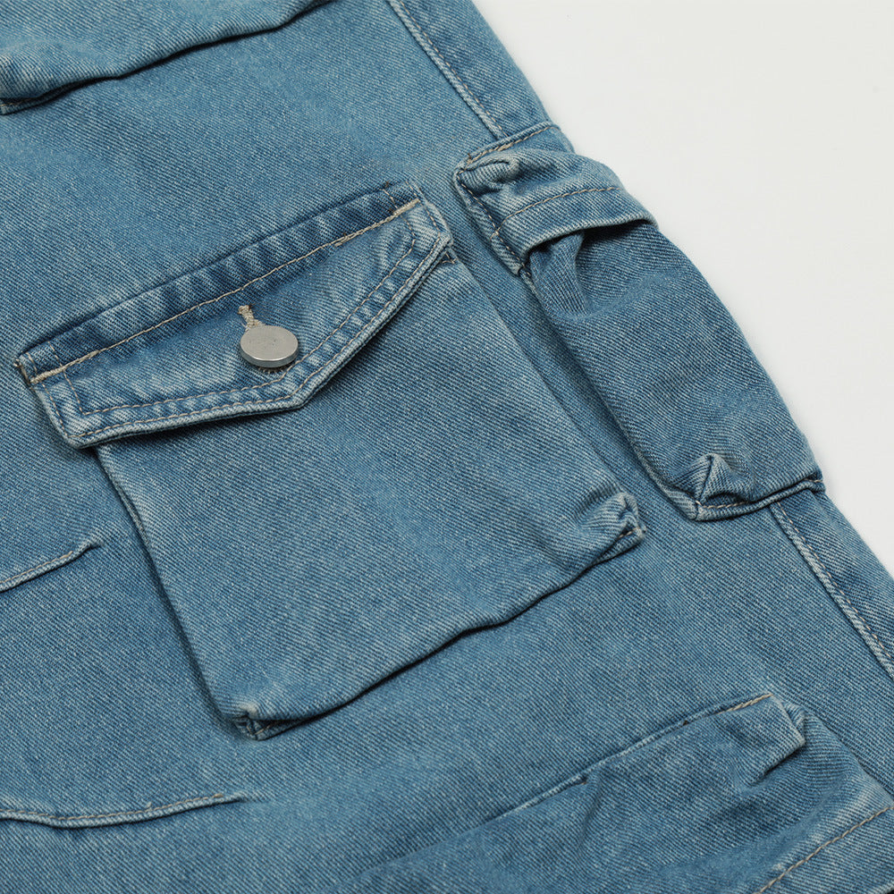 Multi Pocket Straight Barrel Jeans