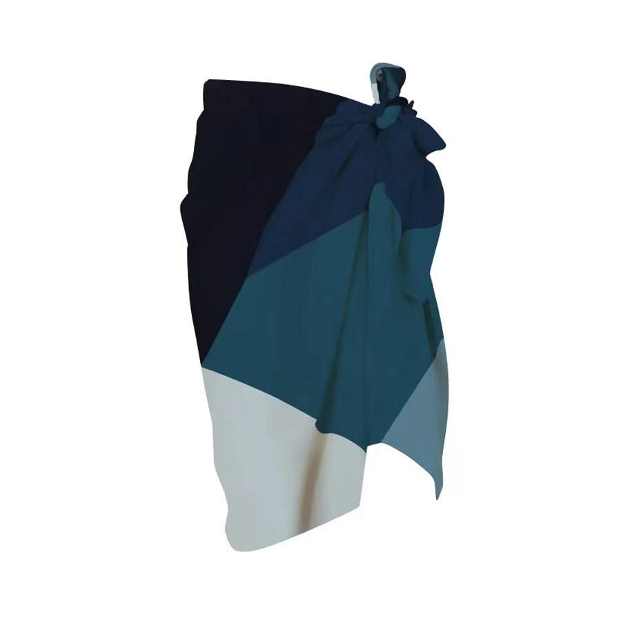 Color Block Halterneck Swimsuit