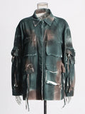 Camouflage Patchwork Denim Jacket