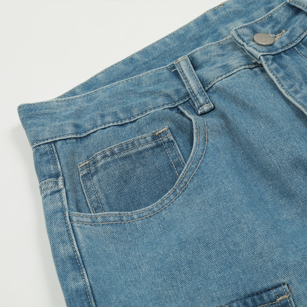 Multi Pocket Straight Barrel Jeans