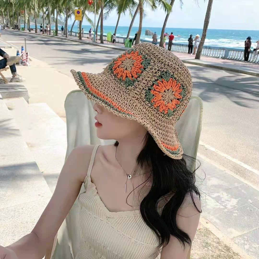 Crochet Straw Bucket Hat