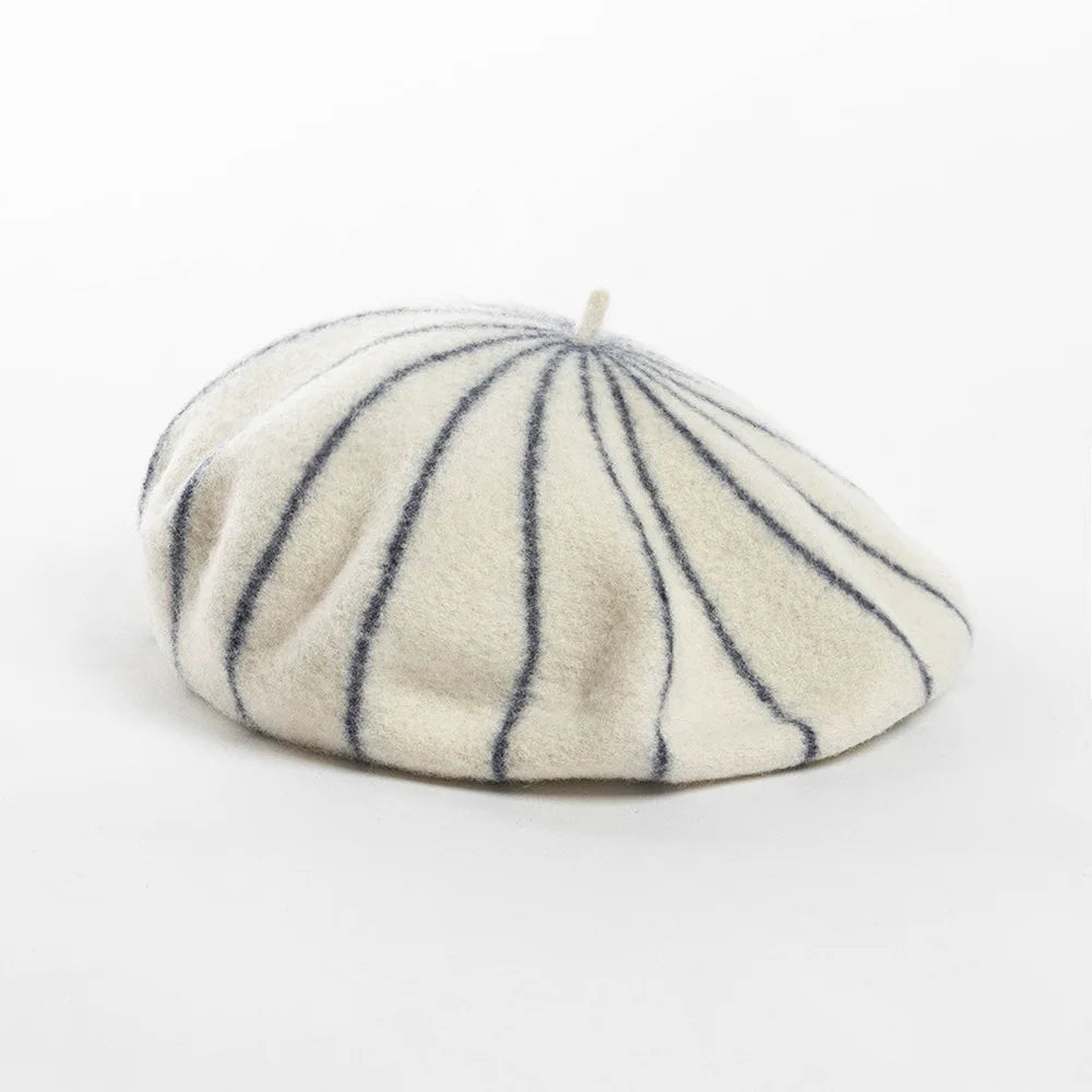 Striped Wool Beret
