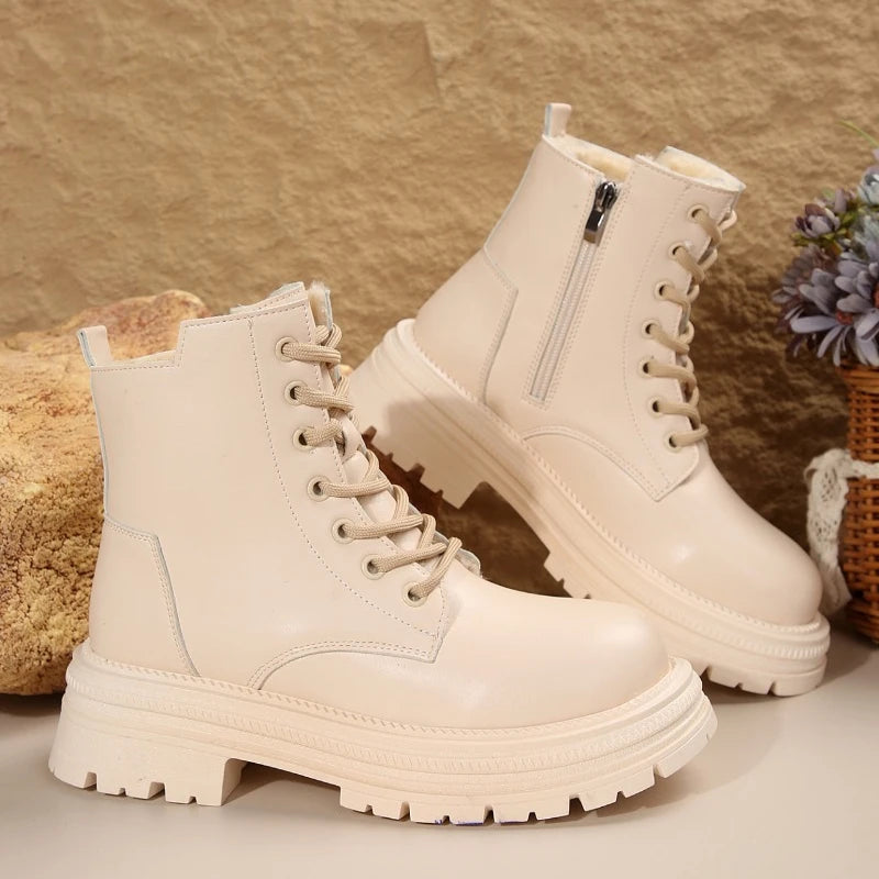 Thick Sole Ankle Combat Boots