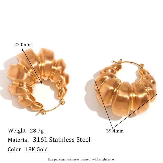 Oversized Textured Hoop Earrings