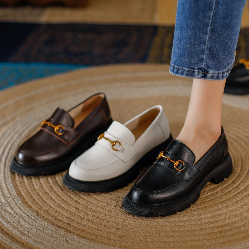 Thick Heel Mary Jane Loafers