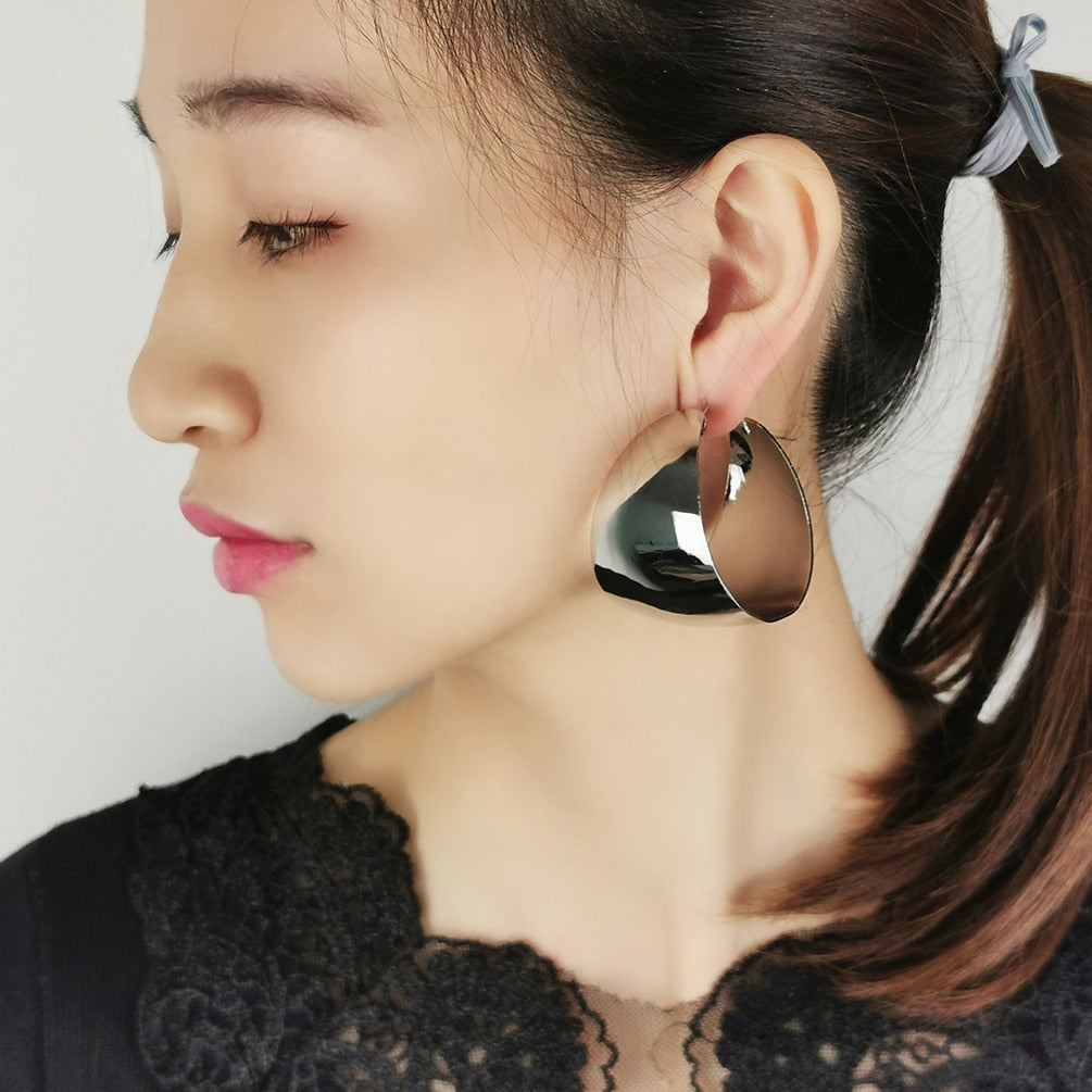 Wide Chunky Hoop Earrings