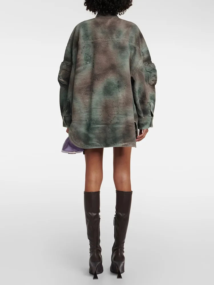 Camouflage Patchwork Denim Jacket