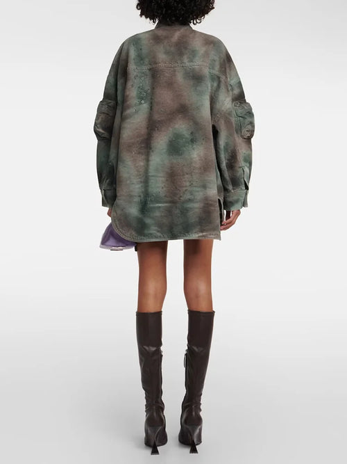 Camouflage Patchwork Denim Jacket
