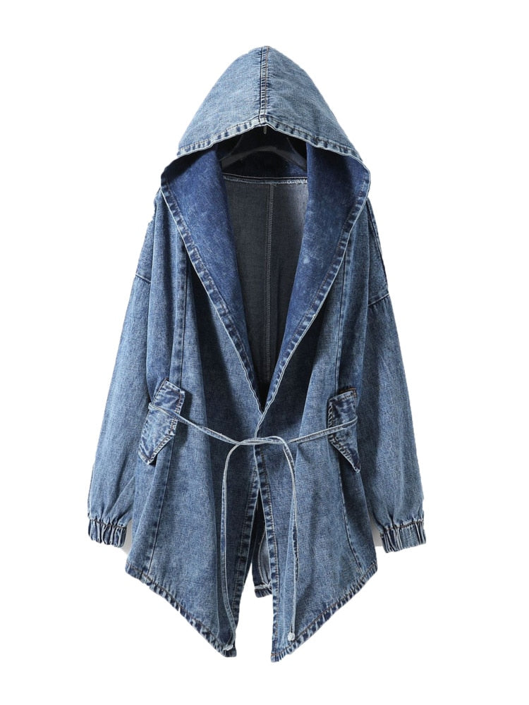Oversized Hooded Denim Jacket