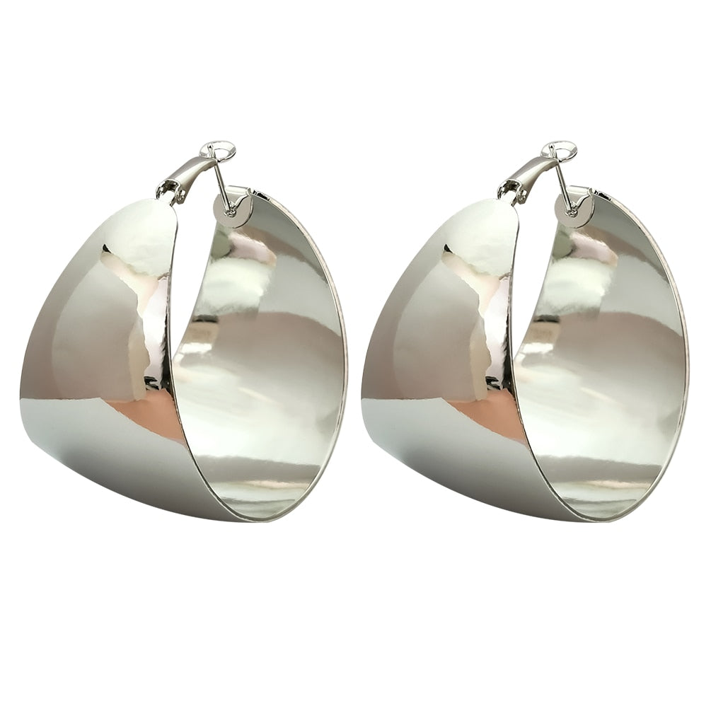 Wide Chunky Hoop Earrings