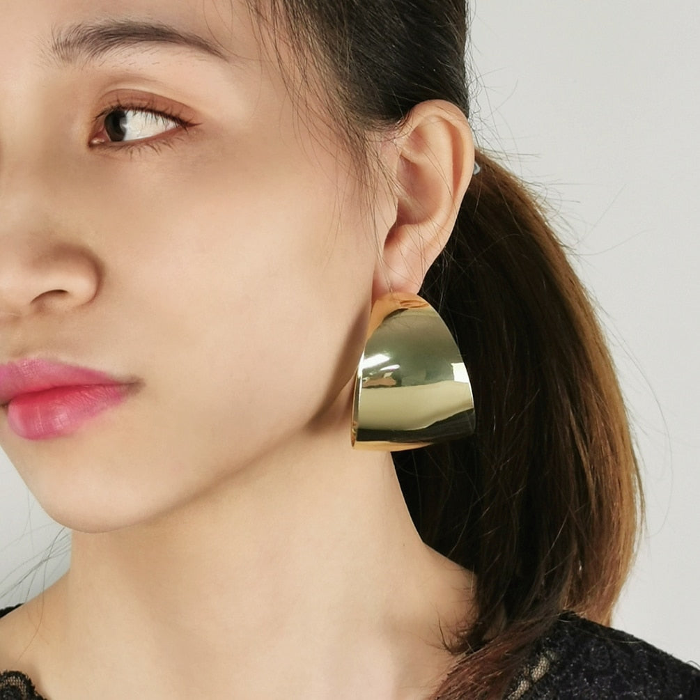 Wide Chunky Hoop Earrings